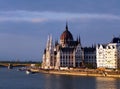 Budapest Parliament with Portion of the Danube Royalty Free Stock Photo