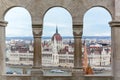 Budapest parliament seen from Fishermans bastion Royalty Free Stock Photo