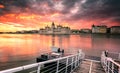 Budapest Parliament at sunrise Royalty Free Stock Photo