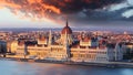 Budapest parliament at a sunset