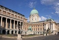 Budapest royal castle courtyard with horse monument Royalty Free Stock Photo