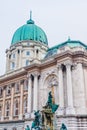 View of Budapest Royal Castle - Courtyard of the Royal Palace in Budapest. Matthias Fountain in Budapest. Hungary Royalty Free Stock Photo