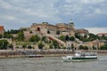 Budapest Royal palace and a boat, Hungary Royalty Free Stock Photo