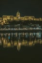 Budapest Royal Palace Castle at Night Royalty Free Stock Photo