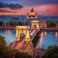 Budapest's dynamic cityscape at dusk