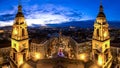 Budapest Saint Stephan Basilica panorama after sunset Royalty Free Stock Photo