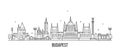 Budapest skyline Hungary city buildings vector