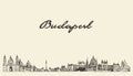 Budapest skyline Hungary vector city drawn sketch