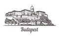 Budapest skyline sketch. Budapest, Hungary hand drawn