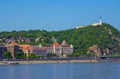 Budapest spring cityscape with Danube River, historic Gellert Hotel building and Hill Royalty Free Stock Photo