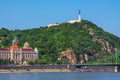Budapest spring cityscape with Danube River, historic Gellert Hotel building and Hill Royalty Free Stock Photo