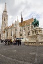 Budapest. Statue of Saint Stephen and Matthias Church Royalty Free Stock Photo