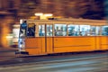 Budapest tram panning at night