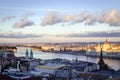 Budapest, view on Danube and Hungarian Parliament Royalty Free Stock Photo