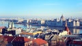 Budapest view from fisherman bastion with clear blue sky Royalty Free Stock Photo