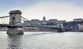 Budapest. The view on Szechenyi Chain Bridge and Buda Castle Royalty Free Stock Photo