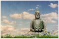 Budda statue on a beautiful meadow