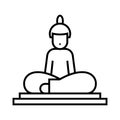 Budda statue line icon, concept sign, outline vector illustration, linear symbol.