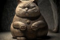 Buddah cat illustration generative ai Royalty Free Stock Photo