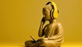 Buddah listening music