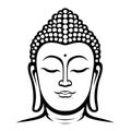 Buddah silhouette in black color. Vector template for laser cutting wall art