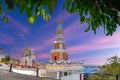 Buddah temple with beautiful views from top of mountain of Patong Phuket Thailand. Buddha r Royalty Free Stock Photo