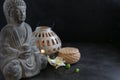 Buddah witn candle spa concept Royalty Free Stock Photo