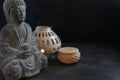 Buddah witn candle spa concept Royalty Free Stock Photo