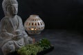 buddah witn candle spa concept Royalty Free Stock Photo