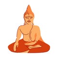 Buddha sitting in the lotus position. Dharmic religions, Buddhism, Hinduism. Royalty Free Stock Photo