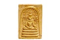 Buddha amulets are made from Thai amulets clay isolated on a white background