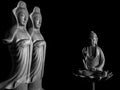 Buddha and Avalokitasvara Bodhisattva/Guan Yin/Guanshiyin sculpture Royalty Free Stock Photo