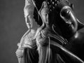 Buddha and Avalokitasvara Bodhisattva/Guan Yin/Guanshiyin sculpture Royalty Free Stock Photo