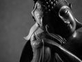 Buddha and Avalokitasvara Bodhisattva/Guan Yin/Guanshiyin sculpture Royalty Free Stock Photo