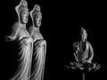 Buddha and Avalokitasvara Bodhisattva/Guan Yin/Guanshiyin sculpture Royalty Free Stock Photo