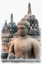 Buddha on the background of Borobudur temple