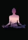 Buddha background vector, Buddha and nature, meditation background