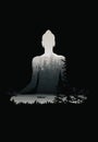 Buddha background vector, Buddha and nature, meditation background