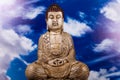 Buddha background, vivid colors, natural tone Royalty Free Stock Photo