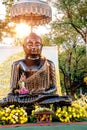 Buddha black statue in Sanam Luang, Bangkok, Thailand.