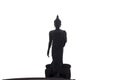 Buddha black on white background.