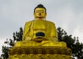 Buddha and bodhisattva gold statues Nepal buddhist temple Kathmandu Royalty Free Stock Photo