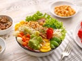 Buddha bowl, healthy and balanced vegan meal, fresh salad with a variety of vegetables, healthy eating concept. Royalty Free Stock Photo