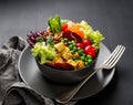 Buddha bowl, healthy and balanced vegan meal, fresh salad with a variety of vegetables, healthy eating concept. Royalty Free Stock Photo