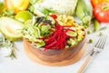 Buddha bowl with tofu, zucchini pasta Royalty Free Stock Photo