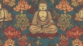 Buddha. Buddhism Pattern. Made With Generative AI.