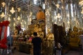 Buddha and buddhist saint holy arhat or buddhism noble monk arahant statue at Wat Muang temple for thai people visit respect