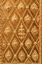 Buddha carved gold wall Royalty Free Stock Photo