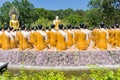 Buddha with disciple at Thai temple Royalty Free Stock Photo