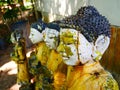 Buddha face in a garden. Royalty Free Stock Photo